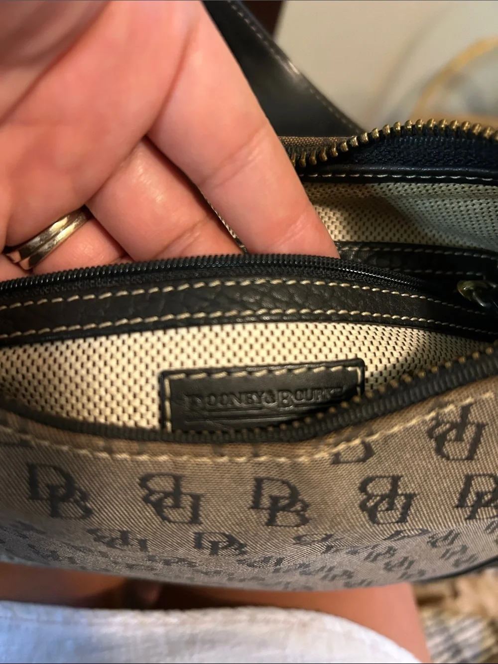 Dooney & Bourke Gray Monogram Hobo Bag